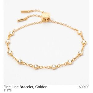 Touchstone Crystal by Swarovski Golden Fine Line Bracelet with Crystal Accents